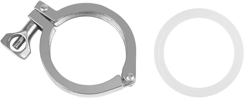JMCOLMT Tri Clamp 2.5 Inch Single Pin Heavy Duty with Wing Nut Stainless Steel 304 Sanitary Fitting with Ferrule TC 2.5" Silicone Gaskets - Image 1
